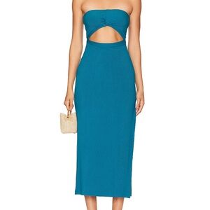 Kierra Dress in Mediterranean Elegant Teal Strapless Dress - Brand new with tags